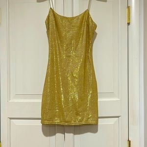 Babyboo Fashion Mikayla Mini Dress - Gold Glitter